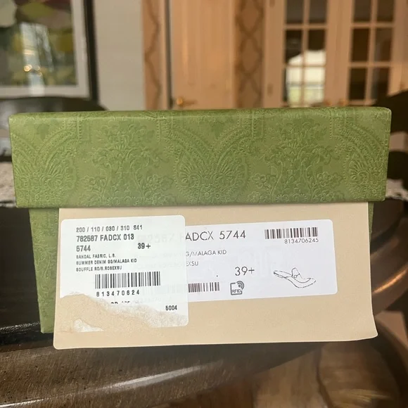 Gucci Princetown Beige Mules Summer Denim NIB - Picture 9 of 10